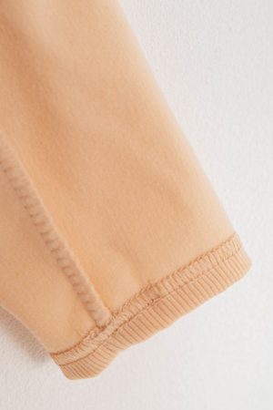 Лосины однотонные в рубчик утепленные на флисе, цвет персиковый, 238R605 — изображение 6