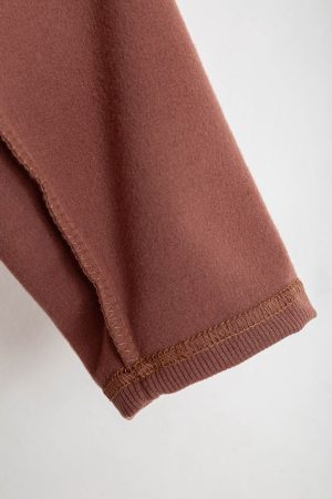 Лосины однотонные в рубчик утепленные на флисе, цвет сливовый, 238R605 — изображение 6