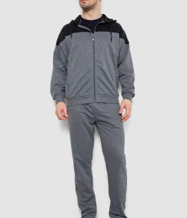 Спорт костюм мужской, цвет серо-черный, 244R988