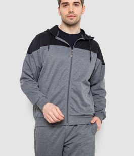 Спорт костюм мужской, цвет серо-черный, 244R988