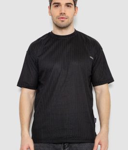 Футболка мужская однотонная, цвет черный, 244R3130