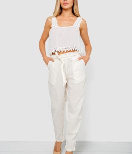 Брюки женские летние на манжете, цвет молочный, 244R350