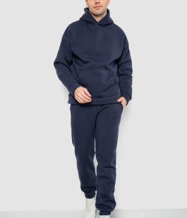 Спортивный костюм мужской на флисе, цвет темно-синий, 177R235