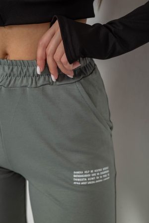 Спортивные штаны женские, цвет оливковый, 238R5052-1 — изображение 10