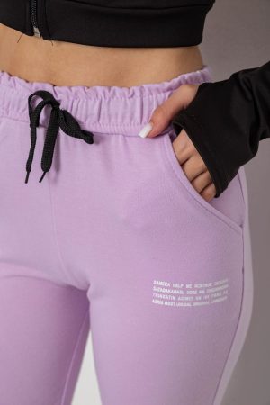 Спортивные штаны женские, цвет сиреневый, 238R5052-1 — изображение 5