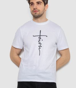 Футболка мужская с принтом, цвет белый, 241R1903