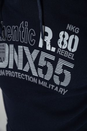 Худи мужской на флисе с капюшоном, цвет темно-синий, 244R2196 — изображение 5