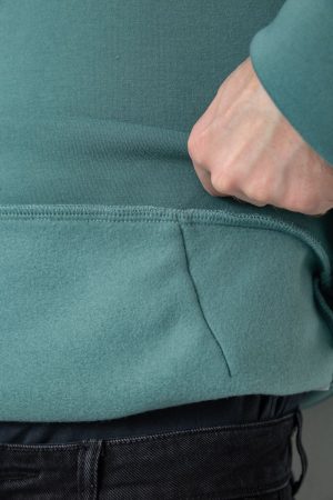 Худи мужской на флисе однотонный, цвет оливковый, 177R058 — изображение 7