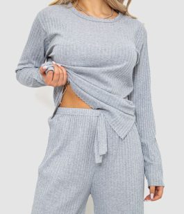 Костюм женский в рубчик повседневный, цвет светло-серый, 238R57415