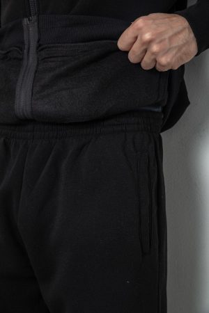 Спортивный костюм мужской на флисе, цвет черно-серый, 244R9140 — изображение 7