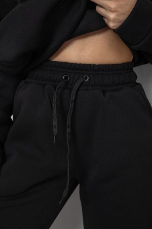 Спортивный костюм женский на флисе, цвет черный, 241R2001-2 — изображение 6