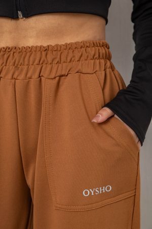 Спортивные штаны женские, цвет коричневый, 238R325-1 — изображение 5