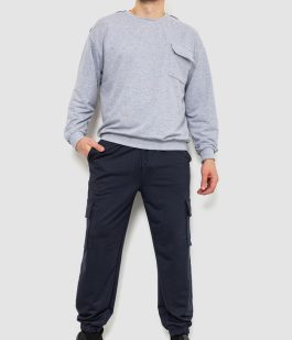 Спортивные штаны мужские двухнитка, цвет темно-синий, 241R0651-1