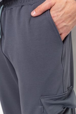 Спортивные штаны мужские двухнитка, цвет серый, 241R0651-1 — изображение 5