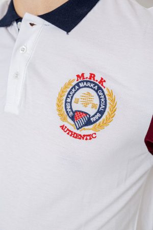 Поло мужское с принтом, цвет белый, 247R317 — изображение 5