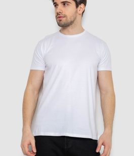 Футболка мужская однотонная базовая, цвет белый, 244R2404