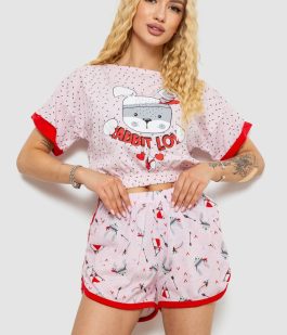 Пижама женская с принтом, цвет розовый, 243R15485