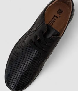 Туфли мужские с перфорацией, цвет черный, 243RB1873