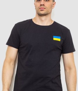 Футболка мужская патриотическая, цвет черный, 226R040