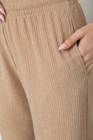 Брюки женские палаццо, цвет бежевый, 102R011-1 — изображение 5
