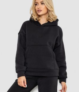 Спортивный костюм женский на флисе, цвет черный, 177R055