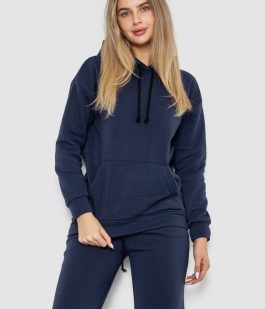Спорт костюм женский на флисе, цвет темно-синий, 241R1530