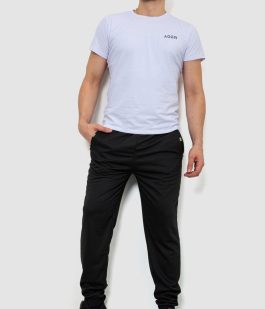 Спорт штаны мужские двухнитка, цвет черный, 244R41298