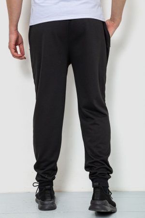 Спорт штаны мужские двухнитка, цвет черный, 244R41298 — изображение 4