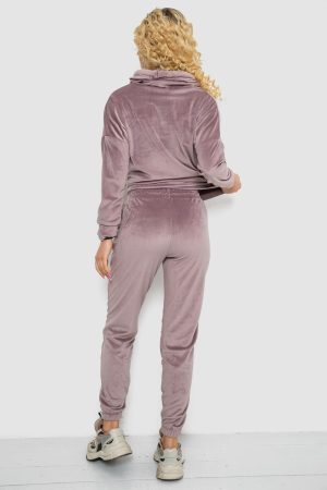 Спортивный костюм женский велюровый, цвет мокко, 177R022-1 — изображение 4