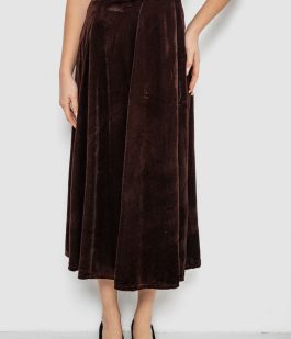 Юбка бархатная годе, цвет коричневый, 167R375