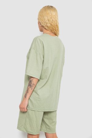 Костюм женский повседневный, цвет оливковый, 238R1615 — изображение 4