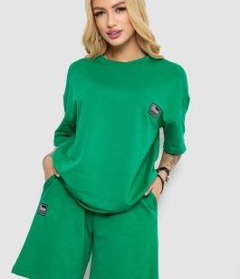 Костюм женский повседневный, цвет зеленый, 241R5004