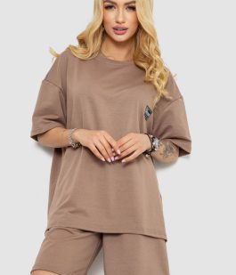 Костюм женский повседневный, цвет темно-бежевый, 241R5004