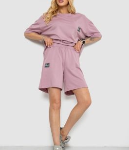 Костюм женский повседневный, цвет пудровый, 241R5004