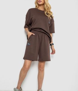 Костюм женский повседневный, цвет коричневый, 241R5004