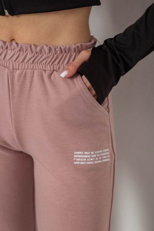 Спортивные штаны женские, цвет пудровый, 238R5052 — изображение 5