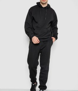 Спортивный костюм мужской на флисе, цвет черный, 244R9142
