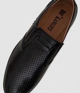 Туфли мужские с перфорацией, цвет черный, 243RB1972