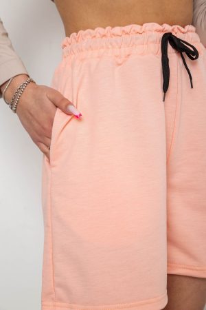 Шорты женские однотонные, цвет персиковый, 238R57907 — изображение 5