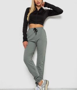 Спортивные штаны женские, цвет оливковый, 238R325