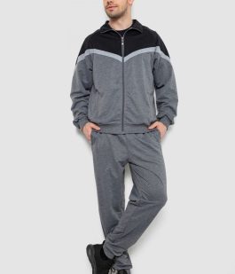 Спортивный костюм мужской, цвет черно-серый, 244R9147