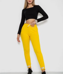 Спорт штаны женские демисезонные, цвет желтый, 226R025