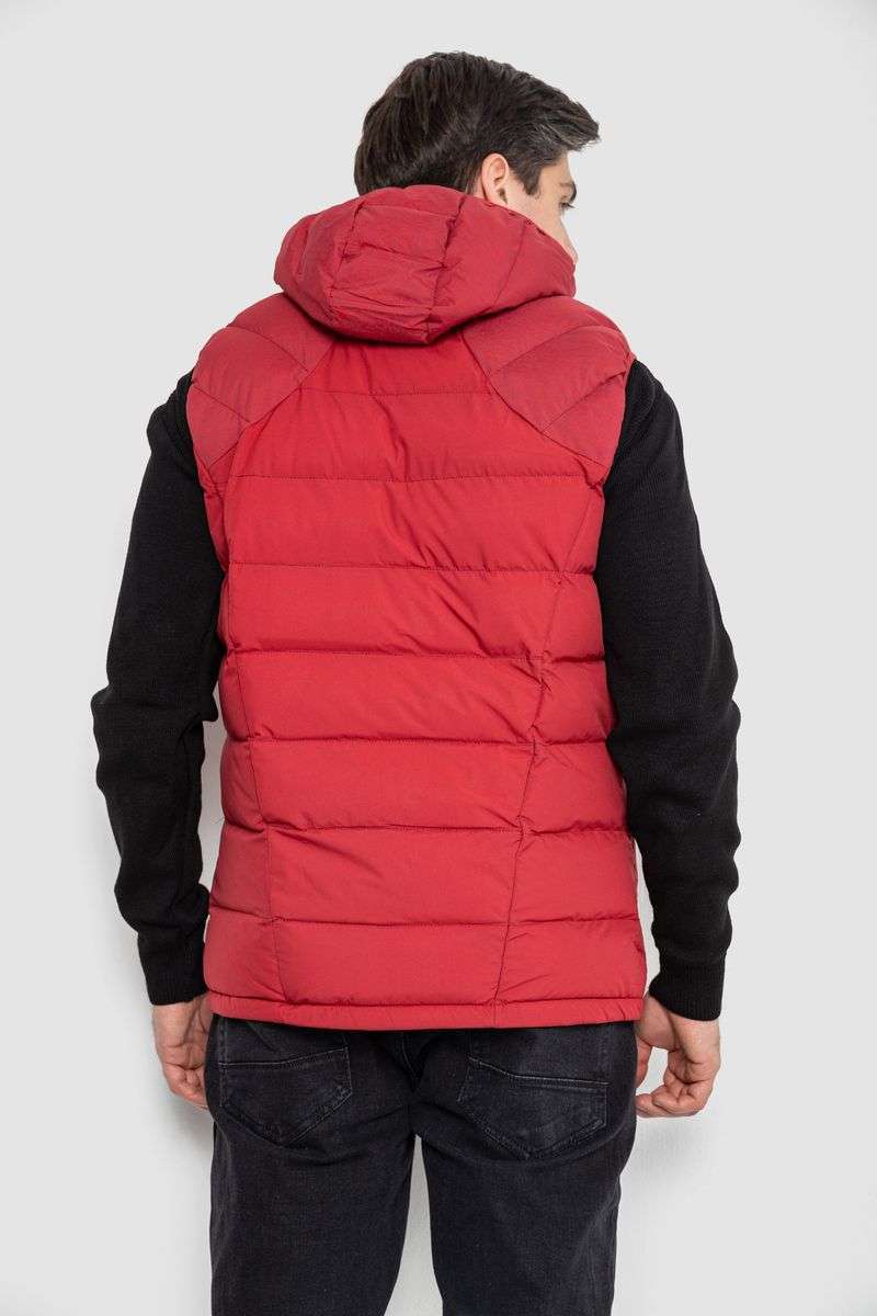 Жилет мужской демисезонный, цвет бордовый, 244RC666 — изображение 4