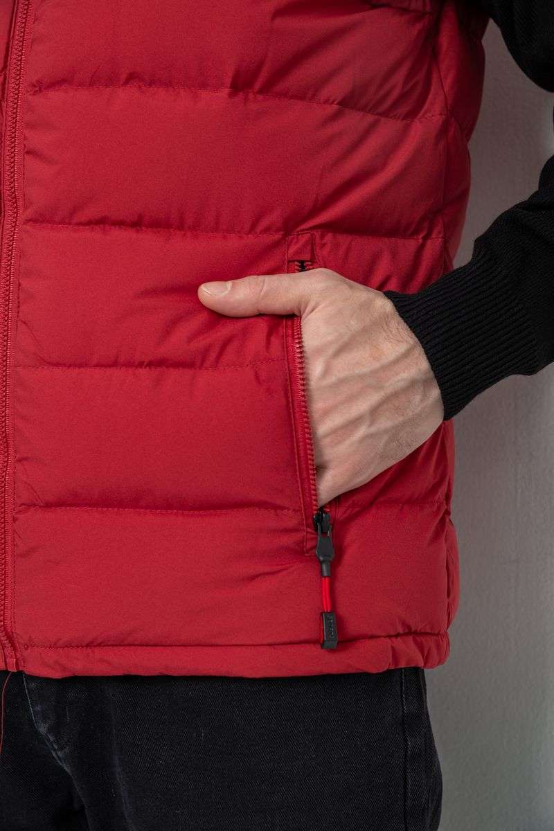 Жилет мужской демисезонный, цвет бордовый, 244RC666 — изображение 7