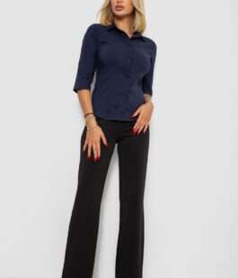 Блуза классическая, цвет синий, 230R08-1