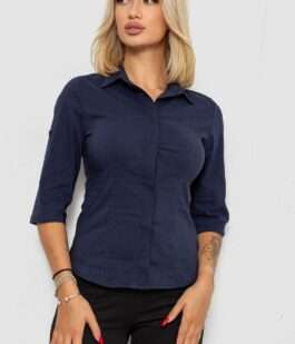 Блуза классическая, цвет синий, 230R08-1