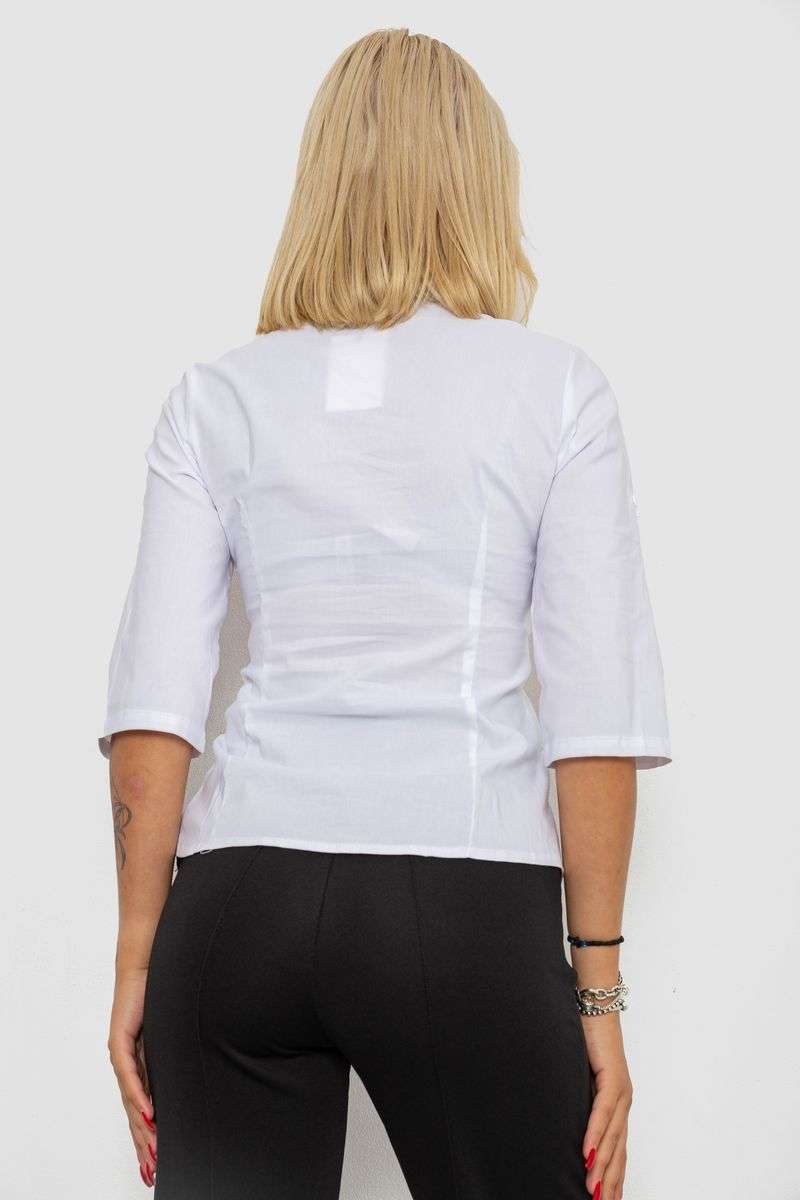 Блуза классическая, цвет белый, 230R08-1 — изображение 4