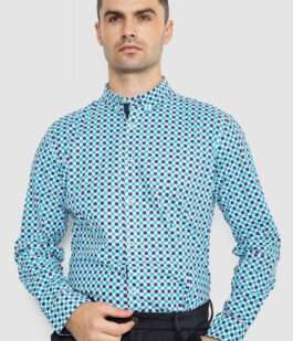 Рубашка мужская повседневная, цвет бело-голубой, 247R401