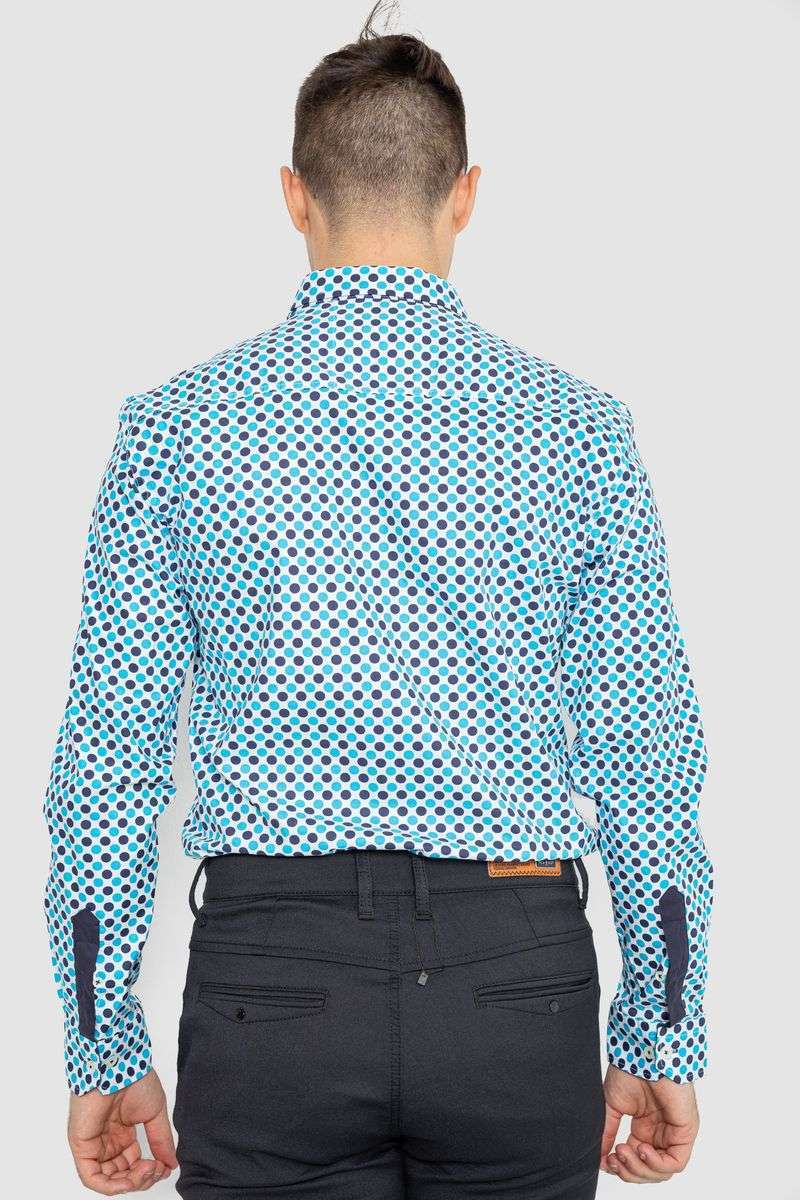Рубашка мужская повседневная, цвет бело-голубой, 247R401 — изображение 4