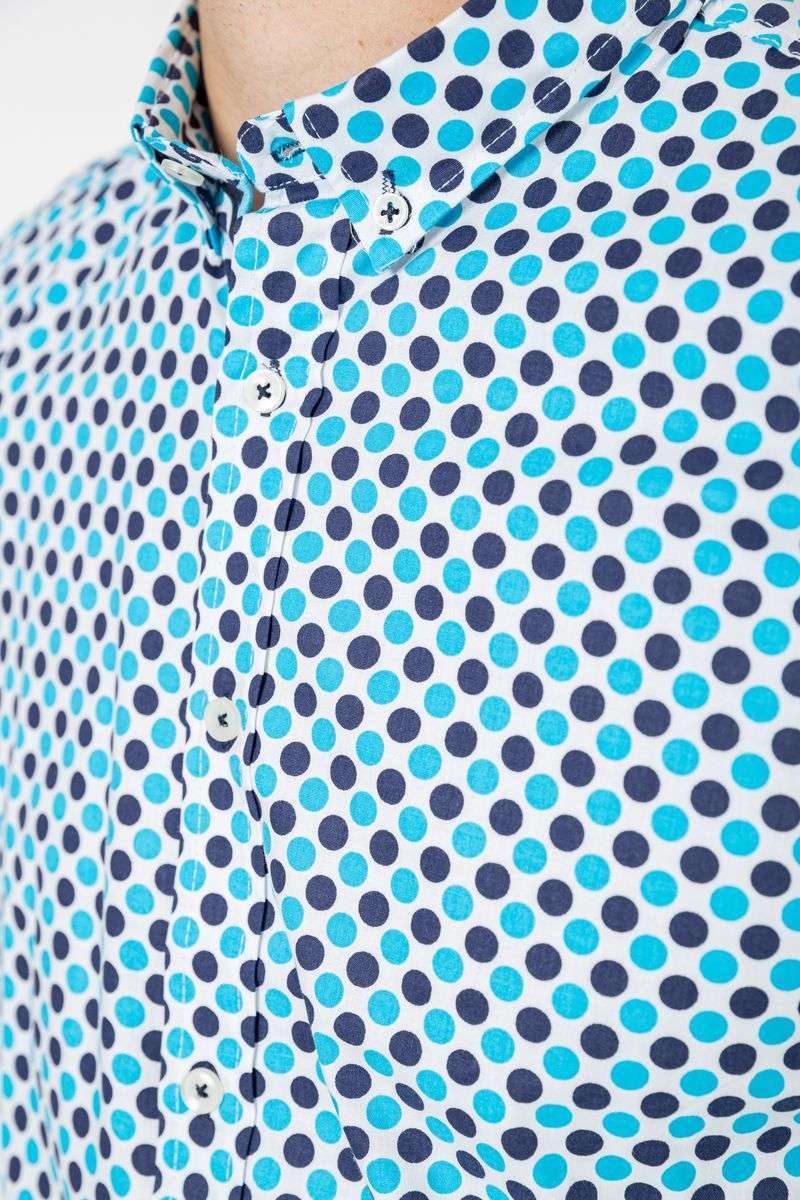 Рубашка мужская повседневная, цвет бело-голубой, 247R401 — изображение 5